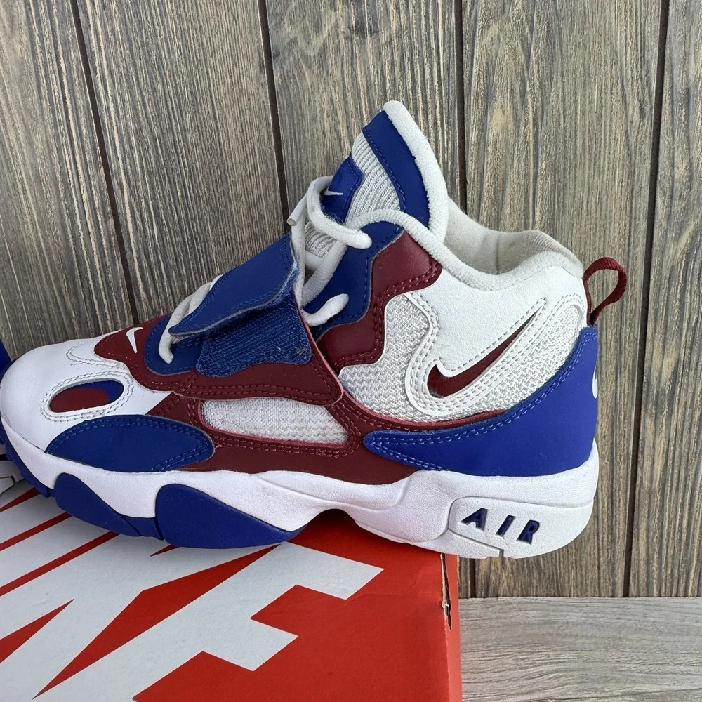 Nike Air Speed Turf Max 96 Shoes Boys 5.5Y White Blue Red Sneakers DZ4449-100